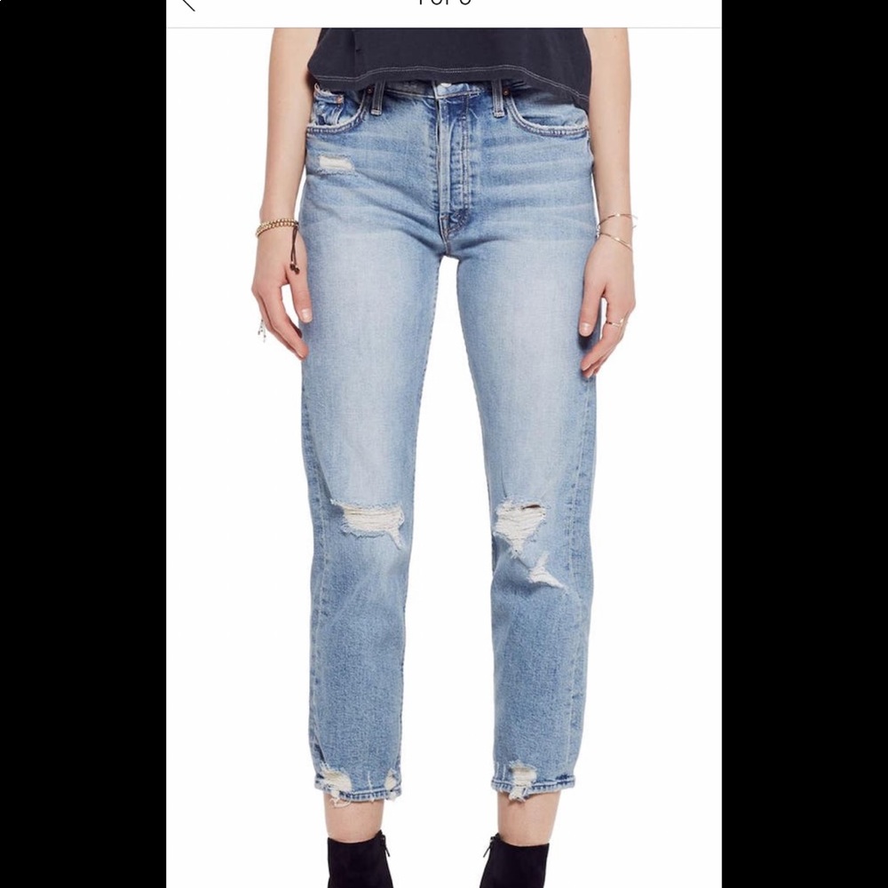 MOTHER The Tomcat High-Rise Distressed Jeans in The Confession
